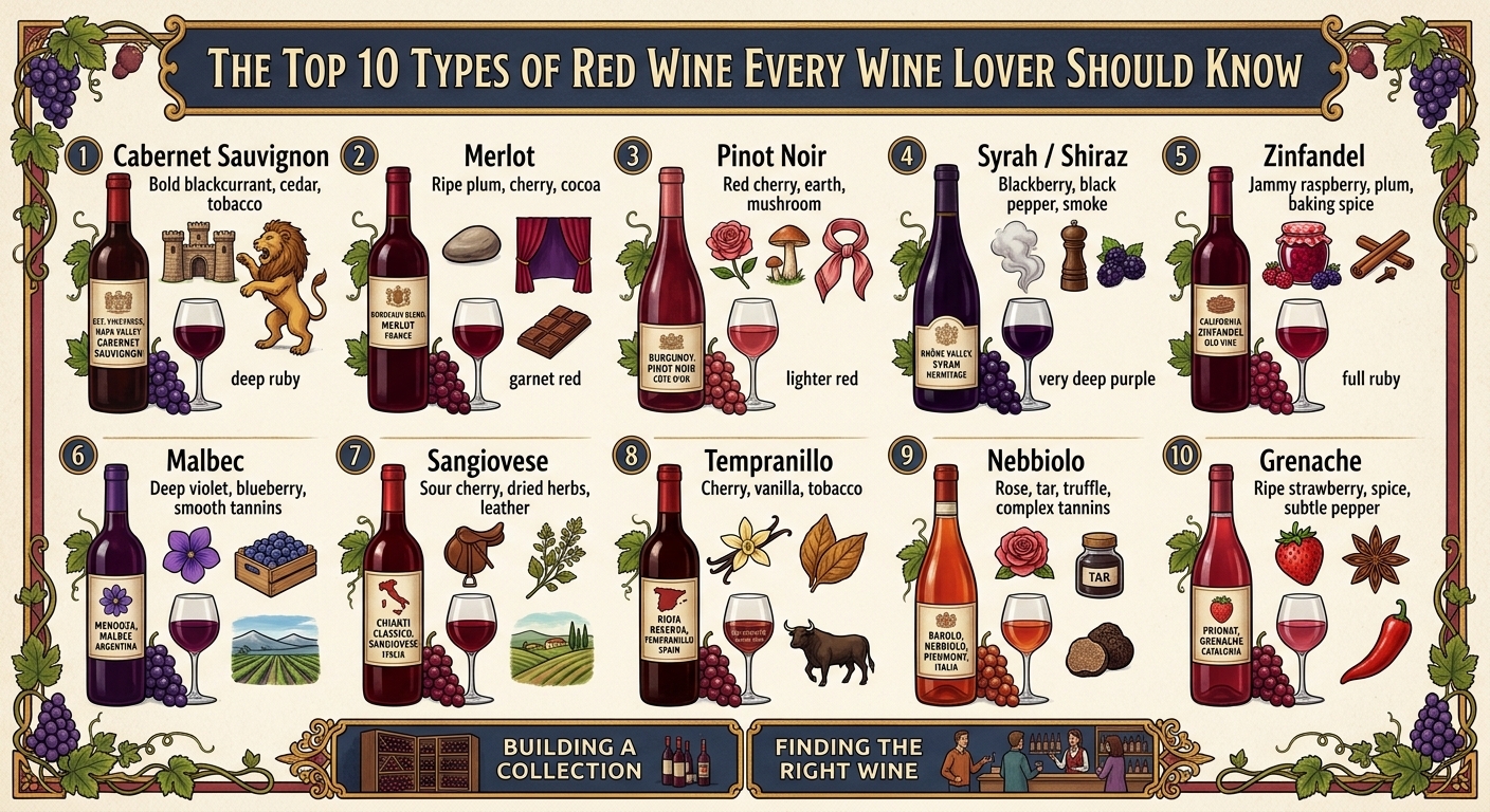 Top ten best types of red wines